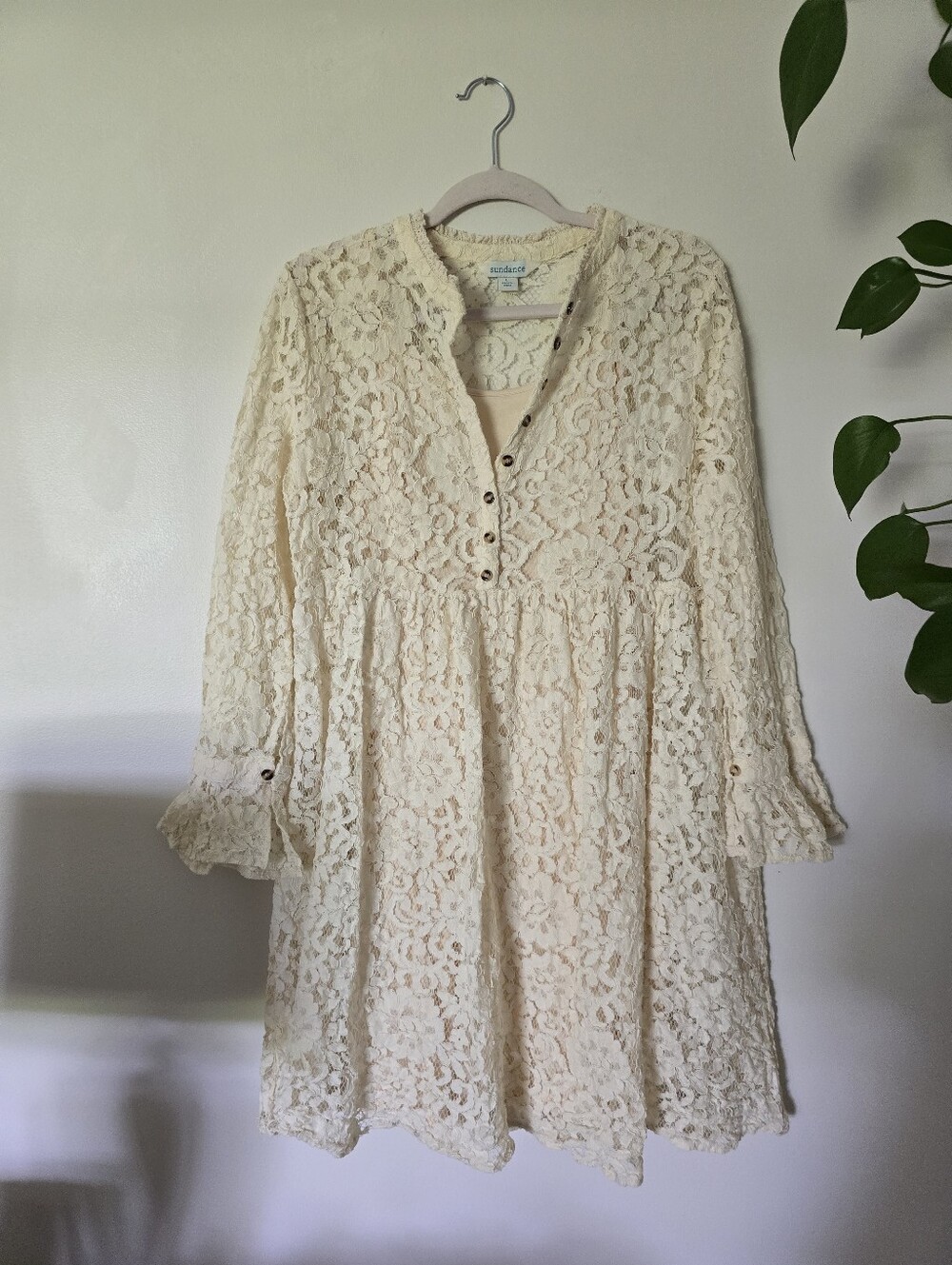Sundance Lace Cream Womens Dress Size Large